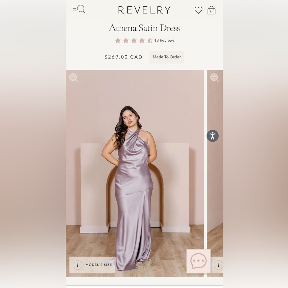 Revelry Athena Satin Dress (Petite Maxi, Size 0)